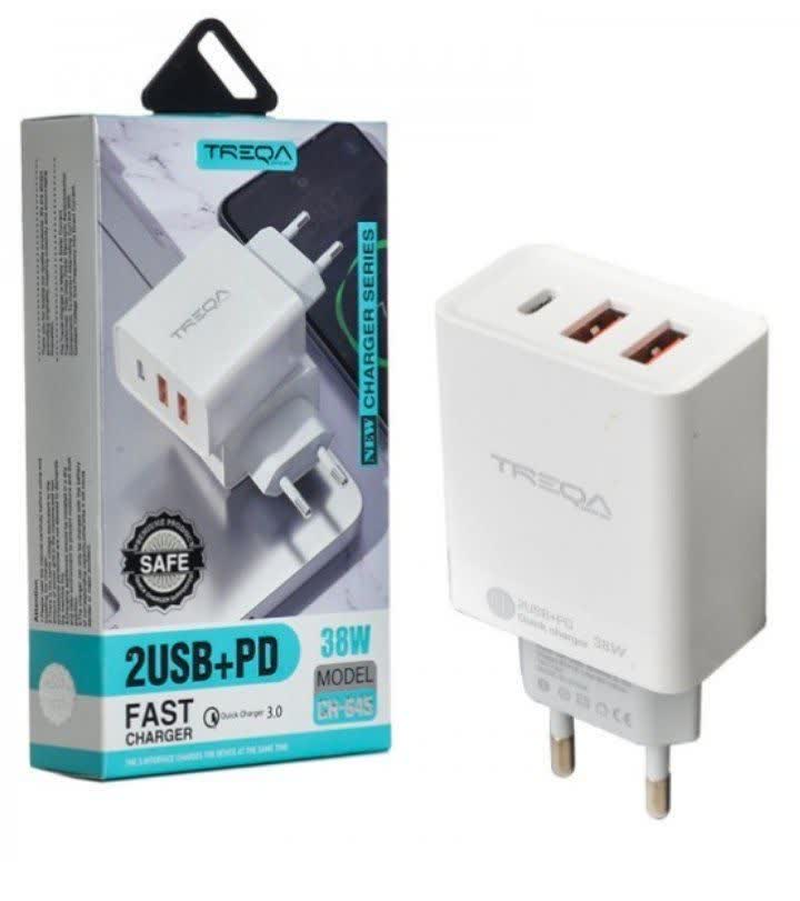 کلگی شارژر 38 وات 3 پورت ترکا (TREQA) مدل CH-645