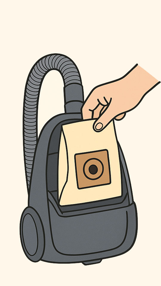 چگونگی تعویض و زمان تعویض کیسه و پاکت جاروبرقی